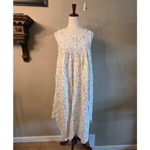 VTG Charter Club Women's 100% Cotton Floral Nightgown SZ Medium Cottagecore